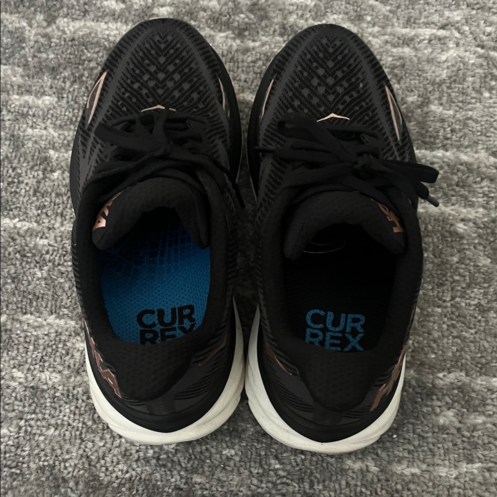Hoka Black Rose Gold and White Athletic Shoes - Picture 2 of 4